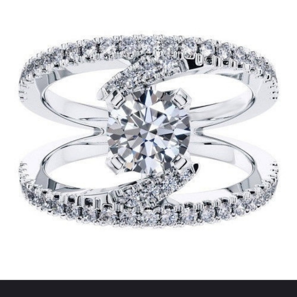 💍💍Pretty Round 2.46 CT 10 KT white gold plated ring💍💍 - Picture 2 of 11